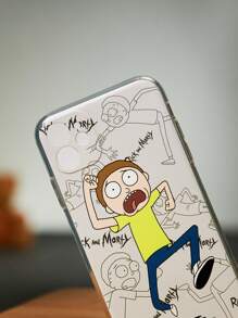 Rick and Morty | ROMWE 1 Vỏ điện thoại TPU đồ họa hình chữ cái tương thích với iPhone - Xám - Xem 4