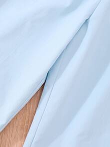 SHEIN Tween Girl Lapel Neck Vest Blazer & Pants & Ruched Crop Cami Top