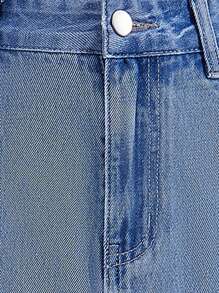 SHEIN MOD Letter Graphic Pleated Hem Denim Skirt