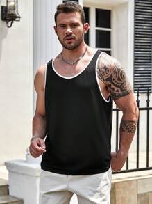 Manfinity Homme Män Plus Kontrast Knytning Linnen