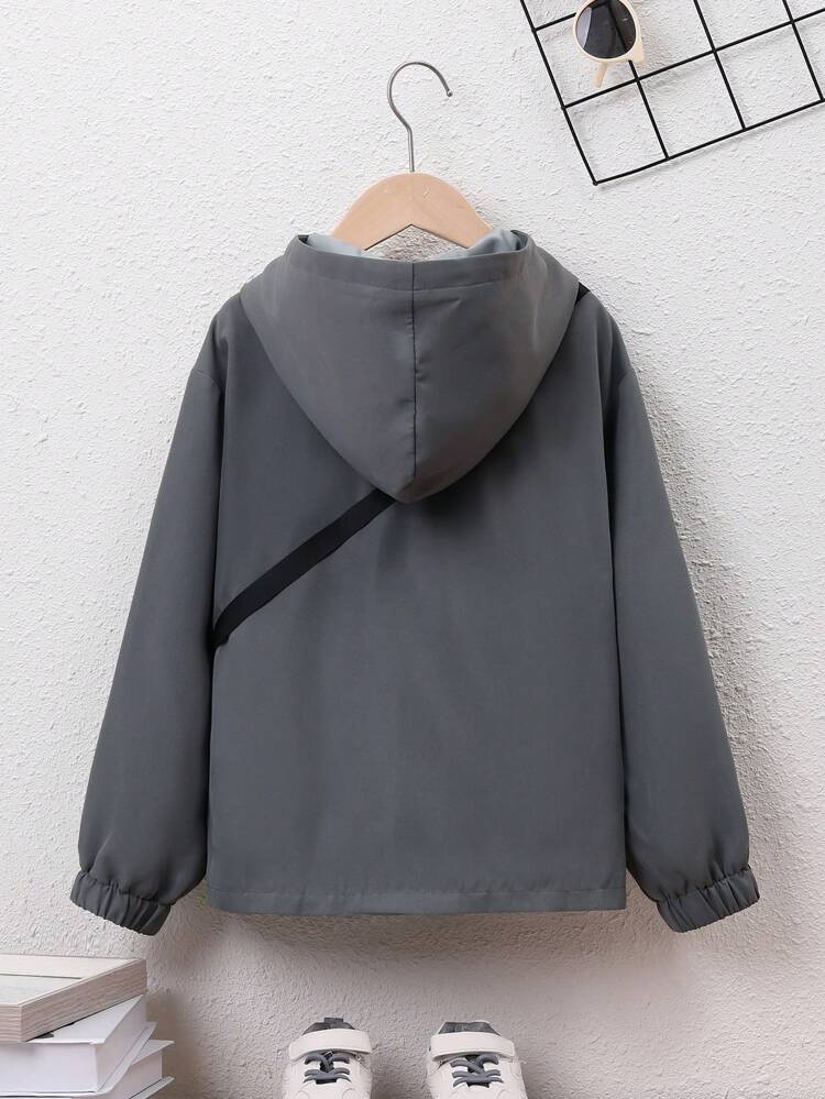 Tween Boy Flap Pocket Hooded Coat & Bag