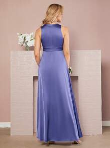 SHEIN Belle Vestido de dama de honor con encaje en contraste