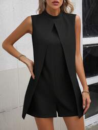 EMERY ROSE Mono unicolor de cuello alto