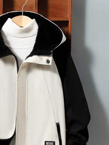 SHEIN Cậu bé Tween 1 Miếng Chi tiết Patched thư Lót nhiệt Áo trùm đầu - Nhiều màu - Xem 6