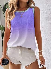 SHEIN LUNE 漸層撞色滾邊背心上衣 - 彩色 - 查看 6