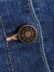 SHEIN MOD Vestido mezclilla con botón delantero bajo a capas - Azul - Ver 4