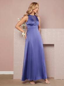 SHEIN Belle Vestido de dama de honor con encaje en contraste