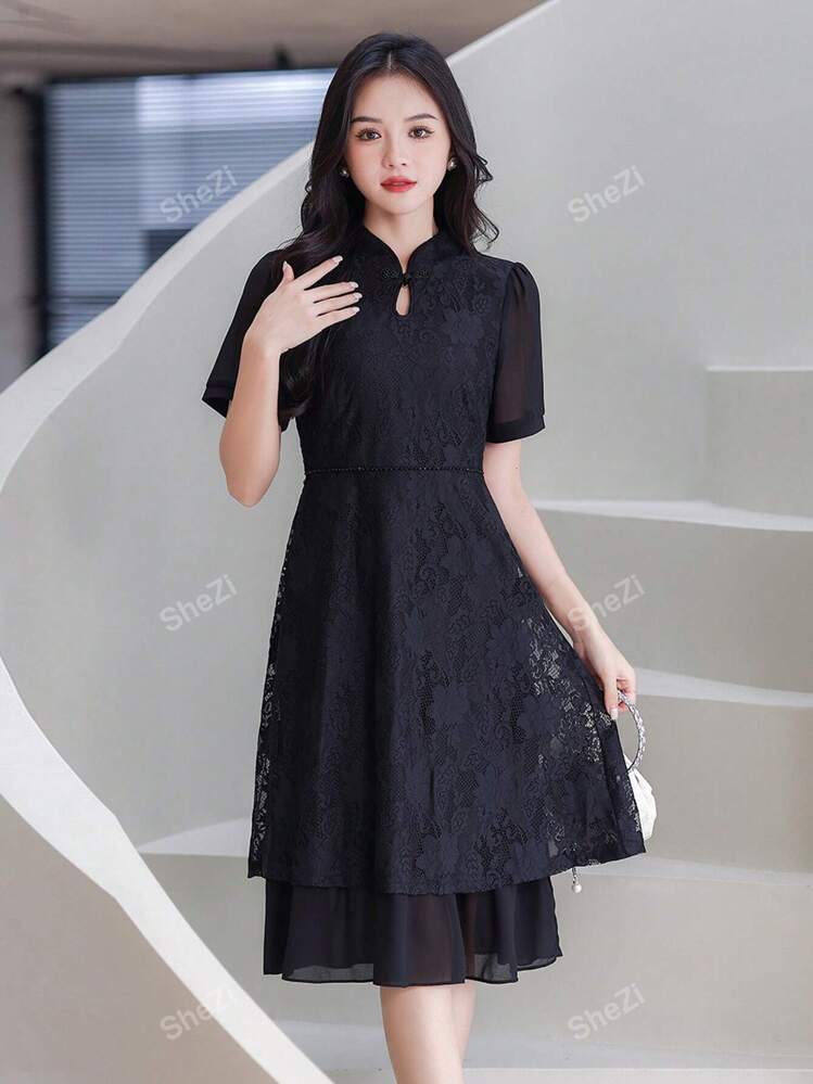 Cheongsam lace dress deals