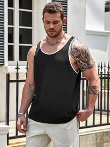 Manfinity Homme Män Plus Kontrast Knytning Linnen