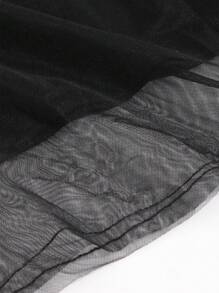 DAZY Chất rắn Lưới Áo ba lỗ - màu đen - Xem 7