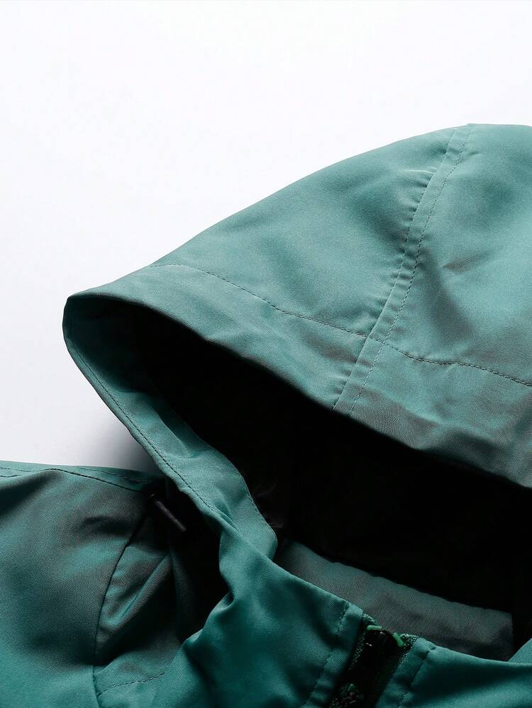 Men Flap Pocket Hooded Jacket