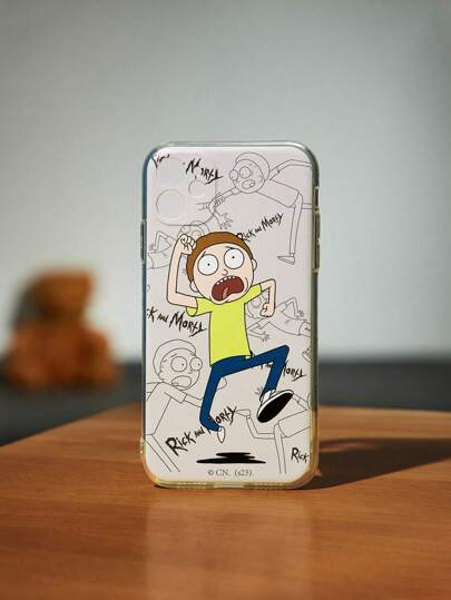 Rick and Morty | ROMWE 1pc Letter Cartoon Graphic TPU Phone Case Compatible With IPhone