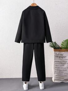 SHEIN Tween Jongen Stevige Knoppen Blazer & broek Zonder T-shirt