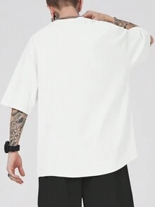 ROMWE MEN Goth Guys Skull Graphic Tee - White - View 2
