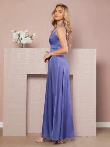 SHEIN Belle Vestido de dama de honor con encaje en contraste