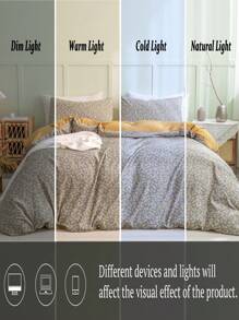 Bộ chăn ga gối 3 món họa tiết lá (1 chăn ga gối + 2 vỏ gối, không có chăn bông), Bộ chăn ga gối đệm polyester mềm mại thân thiện với da phong cách đồng quê Mori hiện đại của Mỹ, phù hợp với mọi mùa, phòng ngủ, phòng khách, phòng chính, trang trí nhà cửa - Nhiều màu - Xem 6