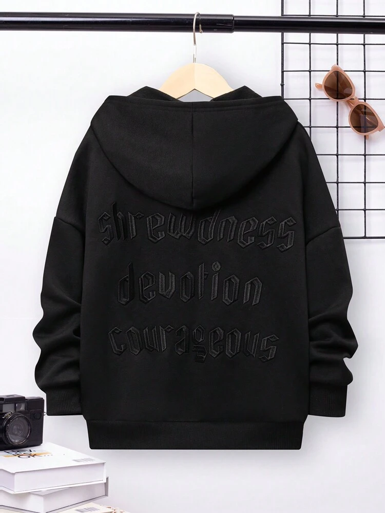Tween Boy Slogan Graphic Drop Shoulder Sweatshirt