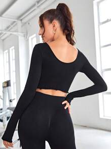 Tricou sport cu decolteu fără cusături