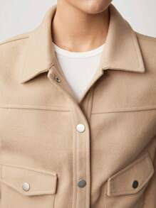 BizChic Flap Pocket Button Front Overcoat In Fall/Winter - Multicolor - View 10