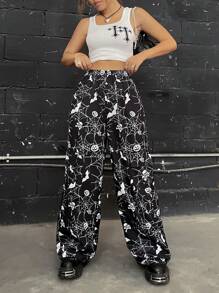 SHEIN Coolane In mạng nhện Quần - Đen và trắng - Xem 6