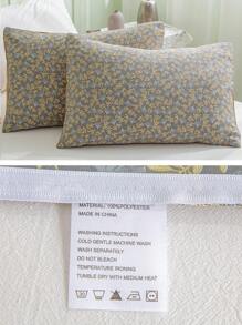 Bộ chăn ga gối 3 món họa tiết lá (1 chăn ga gối + 2 vỏ gối, không có chăn bông), Bộ chăn ga gối đệm polyester mềm mại thân thiện với da phong cách đồng quê Mori hiện đại của Mỹ, phù hợp với mọi mùa, phòng ngủ, phòng khách, phòng chính, trang trí nhà cửa - Nhiều màu - Xem 3