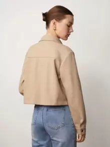 BizChic Flap Pocket Button Front Overcoat In Fall/Winter - Multicolor - View 4