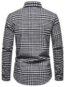 Manfinity Mode Men Gingham Print Pocket Patched Overcoat