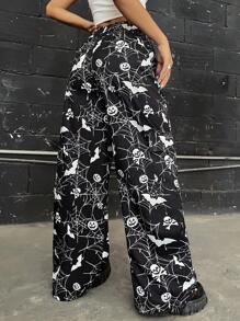 SHEIN Coolane In mạng nhện Quần - Đen và trắng - Xem 2