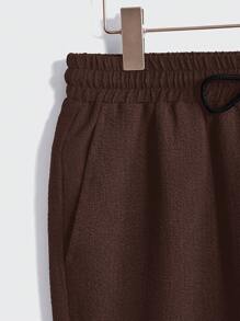 Manfinity RelaxMax Men Solid Pocket Patched Shirt & Drawstring Waist Pants