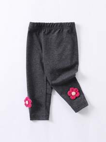 貼花花卉印花女童（小）打底褲