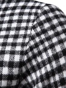 Manfinity Mode Men Gingham Print Pocket Patched Overcoat