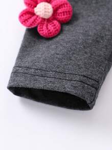 貼花花卉印花女童（小）打底褲