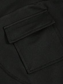 Easithlete 交叉露背運動套裝 - 黑色 - 查看 4