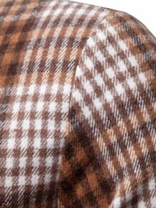 SHEIN X Galloways Manfinity Homme Men Plaid Print Pocket Patched Button Up Overcoat