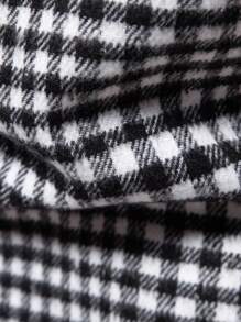 Manfinity Mode Men Gingham Print Pocket Patched Overcoat