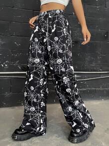 SHEIN Coolane In mạng nhện Quần - Đen và trắng - Xem 3