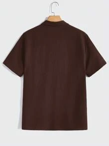 Manfinity RelaxMax Men Solid Pocket Patched Shirt & Drawstring Waist Pants