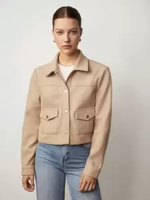 BizChic Flap Pocket Button Front Overcoat In Fall/Winter - Multicolor - View 6