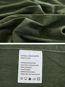 1件橄榄绿波西米亚农舍风格枕套，20英寸 x 54英寸，男女通用，四季皆宜 - 軍綠色 - 查看 6