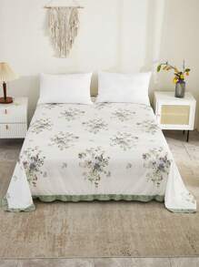 1 Miếng In Giường đơn Bộ chăn ga gối Với Nhiều màu , Mềm mại , Làn da thân thiện Polyester Trang tính Và Lãng mạn & Đáng yêu Lá sen Thiết kế Đối với Trong nhà & Phòng ngủ In Bốn ( Khăn trải giường Chỉ một Không có Chăn bông ) - Nhiều màu - Xem 2