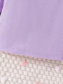 女嬰3入組荷葉邊條紋針織T恤 - 彩色 - 查看 8