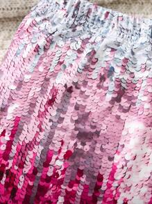 SHEIN 少女優雅時尚，假珍珠和閃亮片裝飾派對雞尾酒裙 - 彩色 - 查看 5