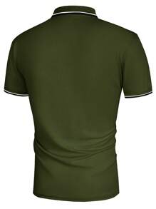 Manfinity Homme Hombres Camisa polo ribete en contraste