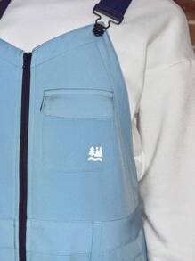 Gameset SHEIN Sport 1入組拉鍊前帶蓋口袋一入組式背帶褲