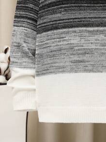 SHEIN Tween Boy Color Block Marled Knit Sweater - Multicolor - View 4