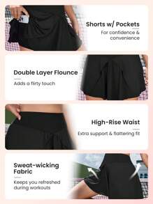 CourtClass Plus wysoka rozciągliwość sportowa spódnica, damski strój do tenisa