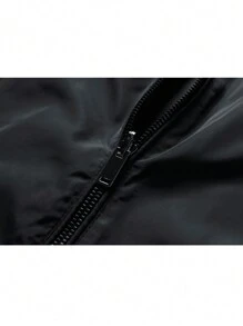 Men Zip Up Hooded Jacket - Black - View 6