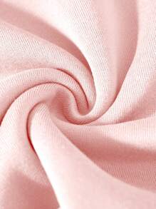 SHEIN EZwear Pullover térmico con estampado de slogan y mariposa - Rosa Pálido - Ver 3