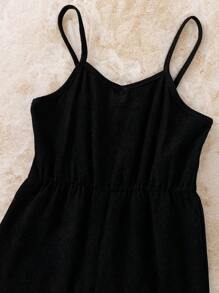 SHEIN Tween Girl Plaid Print Button Front Blouse & Cami Jumpsuit - Multicolor - View 5