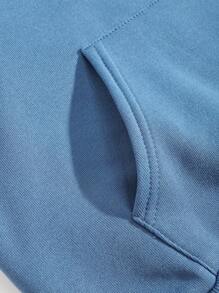 SHEIN EZwear Khẩu hiệu Đồ họa Áo hoodie dây rút lót nhiệt BẦU TRỜI SAO CUỘC SỐNG CÓ THỂ LUÔN CÓ HẤP DẪN NHƯNG TƯƠNG LAI VẪN TỐT - Màu xanh lam - Xem 5